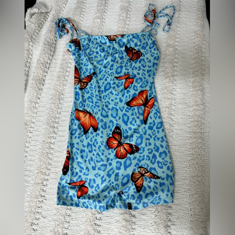 Little blue butterfly romper